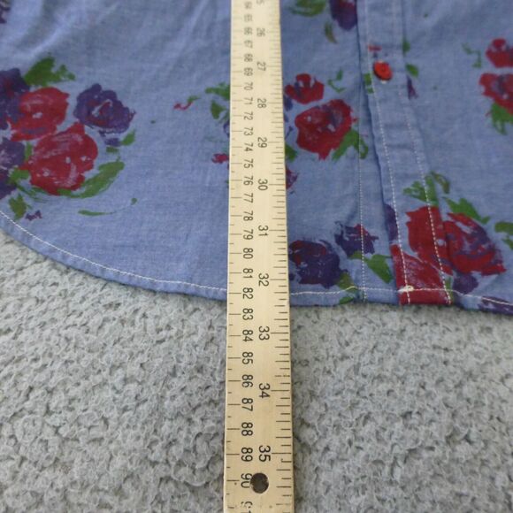 CPO Provisions Shirt Mens XL Button Up Blue Floral Cotton Short Sleeve Casual - Picture 7 of 9